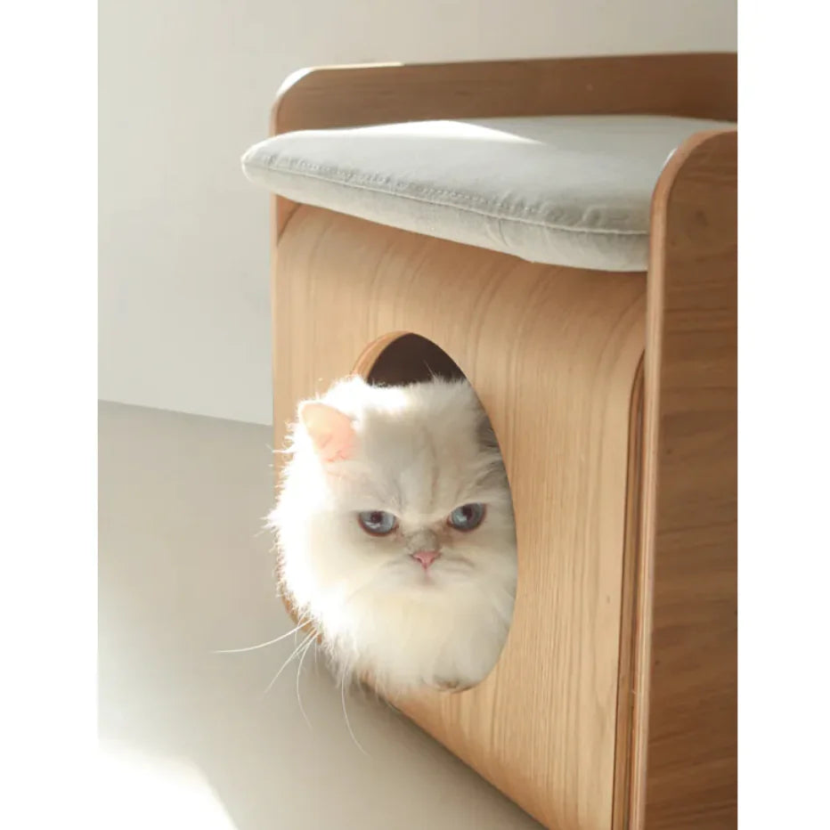 Cozy Wood Frame Pet Bed