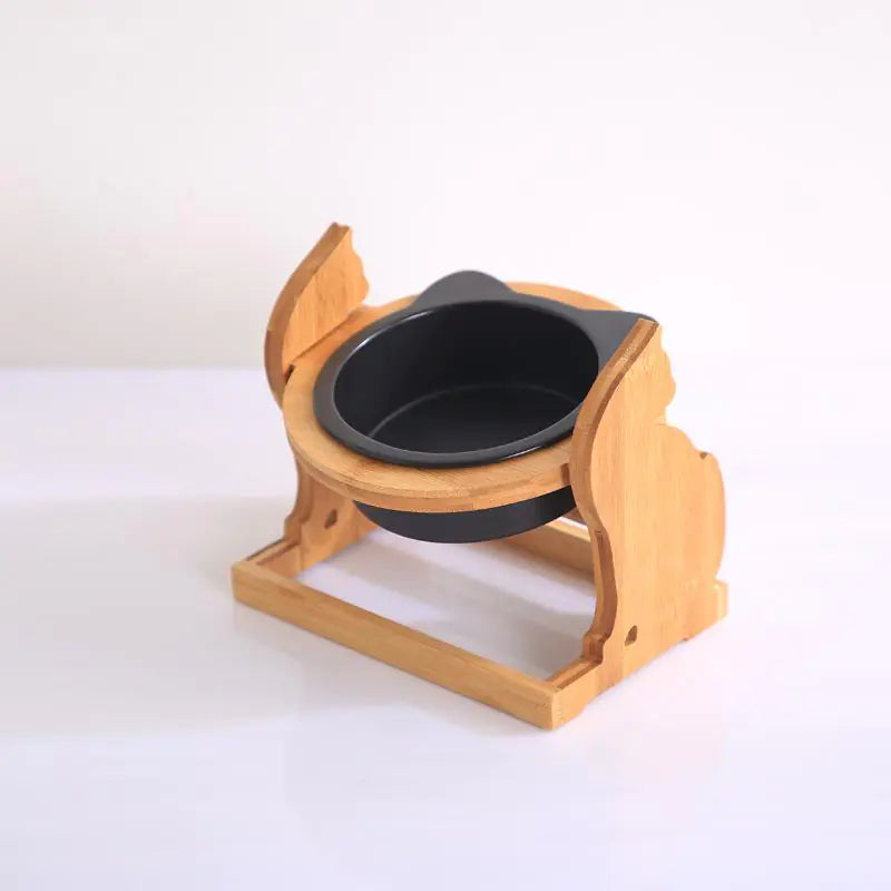 Adjustable Height Pet Bowl Set with Stand for Cats