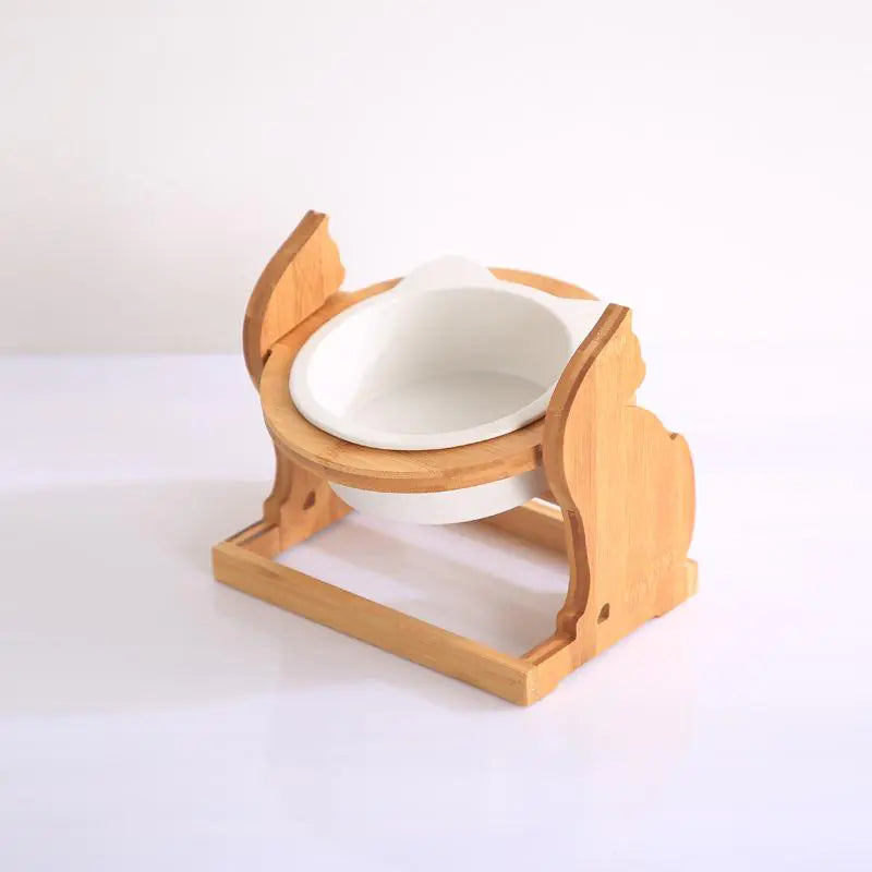 Adjustable Height Pet Bowl Set with Stand for Cats